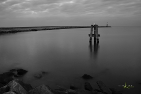 Blick zur Westmole in Warnemünde